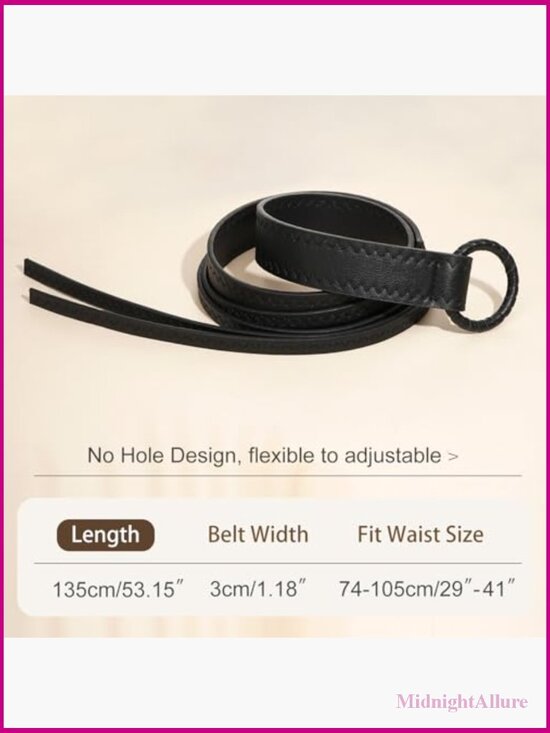 PU Leather Knotted Waist Belt for Dresses, Thin Double Strap main image 7